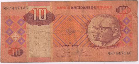 Angola Peoples republic - 10 escudos 2011 currency note - KB Coins ...