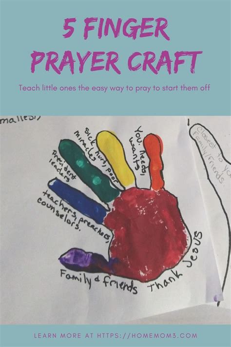 5 finger prayer craft for Kids