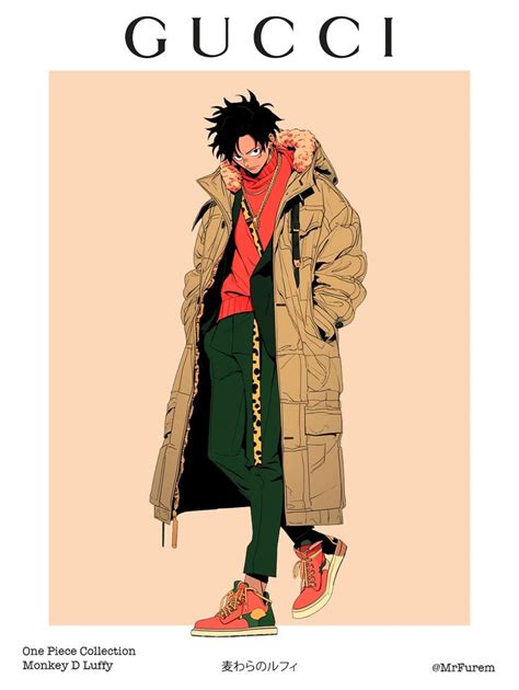 Luffy x Gucci - One Piece | One piece comic, One piece, One piece drawing