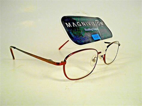 READING GLASSES MAGNIVISION SPRING HINGE - DESIGNER - BRONZE/WINE COLOR | eBay