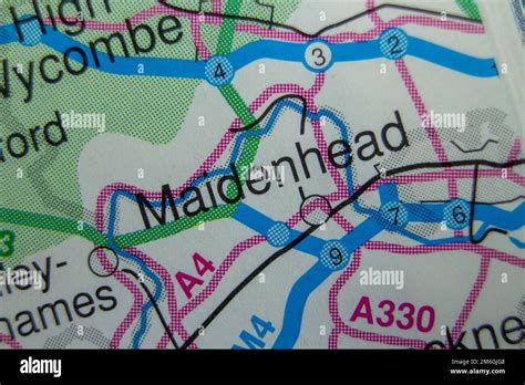 Maidenhead, United Kingdom atlas map town name Stock Photo - Alamy