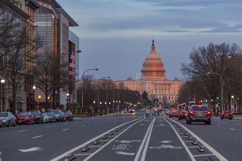 Capitol Building from Pennsylvania Avenue, Washington DC Editorial Stock Photo - Image of ...