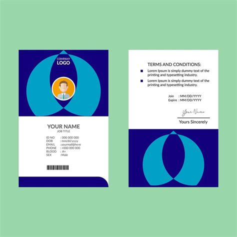 Blue Abstract Shape Vertical ID Card Design Template 833929 Vector Art at Vecteezy