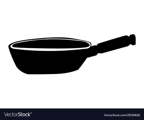 Silhouette frying pan Royalty Free Vector Image