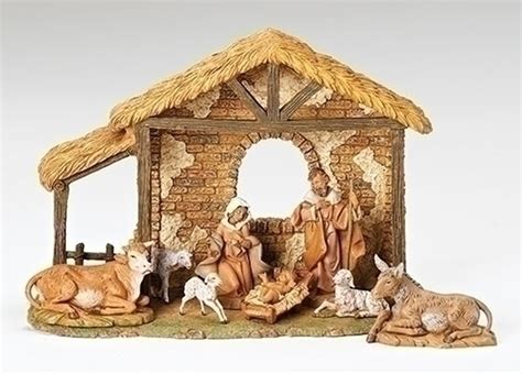 8 Piece Traditional Nativity Set | Fontanini Heirloom Collection | Stable | RO54464 - F.C ...