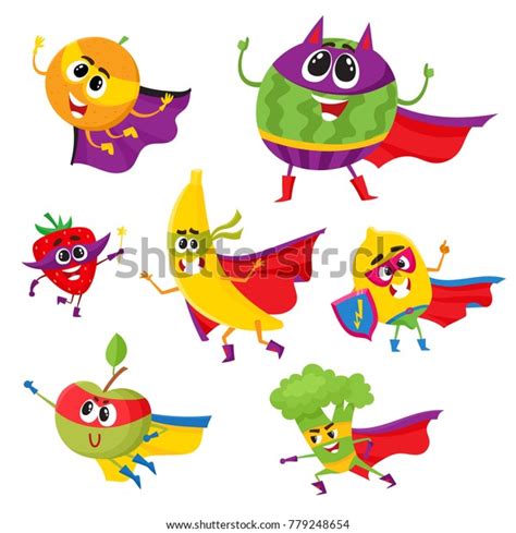 Set Fruit Berry Hero Superhero Characters Stock Vector (Royalty Free) 779248654 | Shutterstock