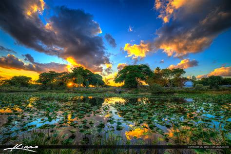 Delray Beach Sunset Lake Ida Park | Royal Stock Photo