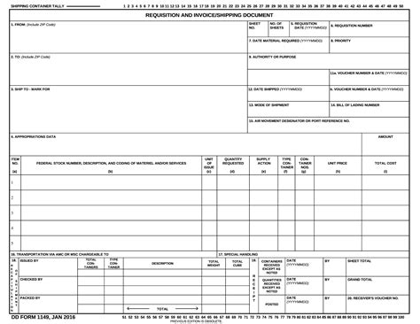 DD Form 1149. Requisition and Invoice/Shipping Document | Forms - Docs - 2023