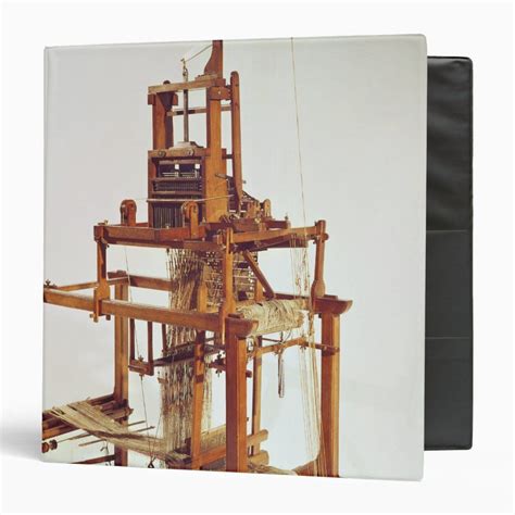 Loom designed by Joseph Marie Jacquard 3 Ring Binder | Zazzle in 2022 | Binder design, Loom, 3 ...