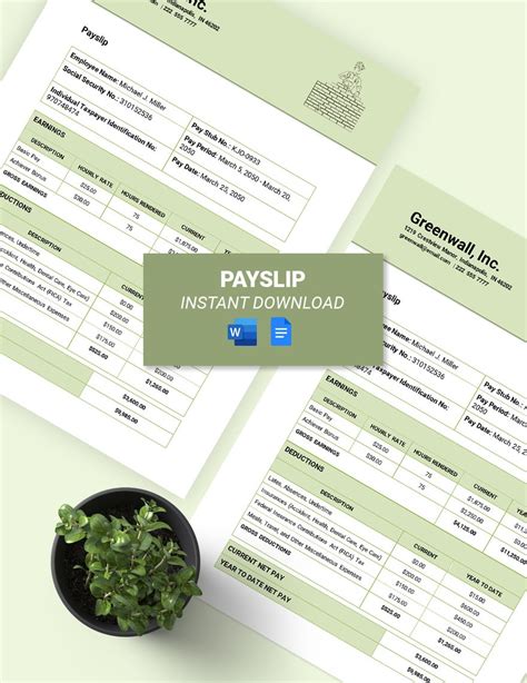 Contractor Payslip Template