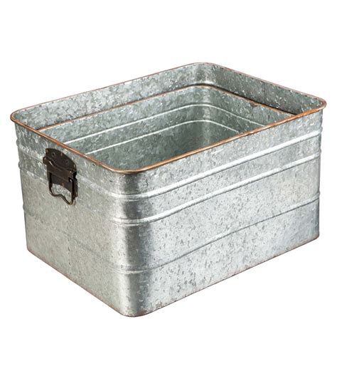 Galvanized Metal Storage Bins, Set of 2 | Plow & Hearth