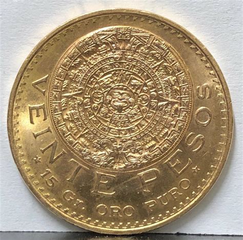 Mexico Gold 20 Pesos--AZTEC CALENDAR 1959 TOP QUALITY STUNNING QUALITY ...