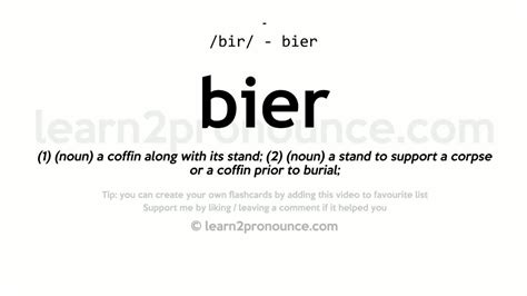 Pronunciation of Bier | Definition of Bier - YouTube