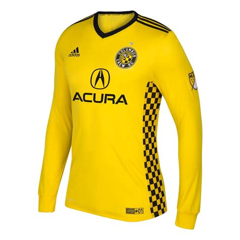 adidas Columbus Crew SC Yellow 2017/18 Primary Authentic Team Long ...