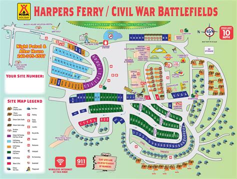 Campground Site Map | Harpers ferry, West virginia, Campground