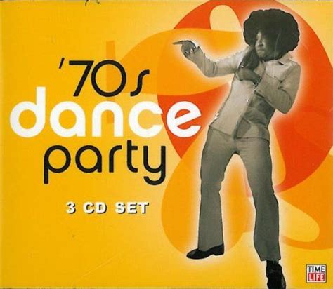 an advertisement for the 70s's dance party featuring a man in white ...