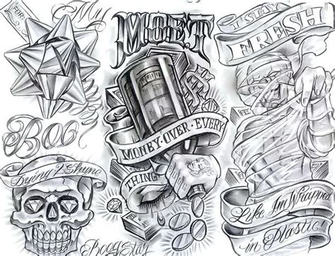 Money Over Everything Tattoo Design