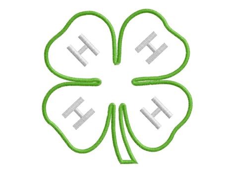 4-H Clover Applique Digital Embroidery Design Machine Embroidery ...