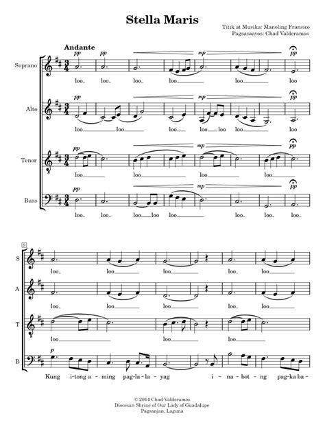 Stella Maris Sheet music for Soprano, Alto, Tenor, Bass voice (Choral) | Musescore.com