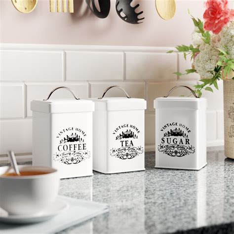 Coffee Tea Sugar Canisters Set | Wayfair.ca