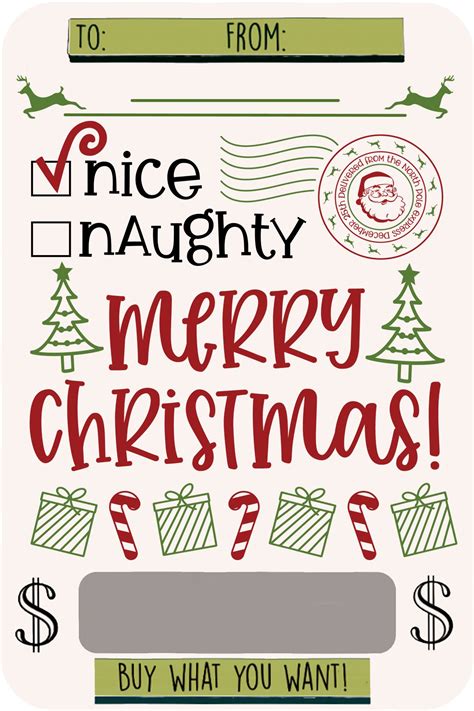 Christmas Money Cards Printable