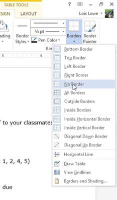 How to Format Table Borders in Word 2013 - dummies