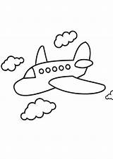 Simple Airplane Coloring Page sketch template