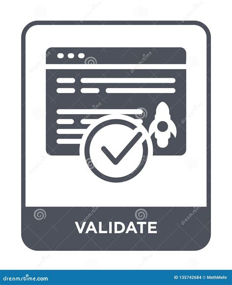 Validate Icon in Trendy Design Style. Validate Icon Isolated on White Background Stock Vector ...