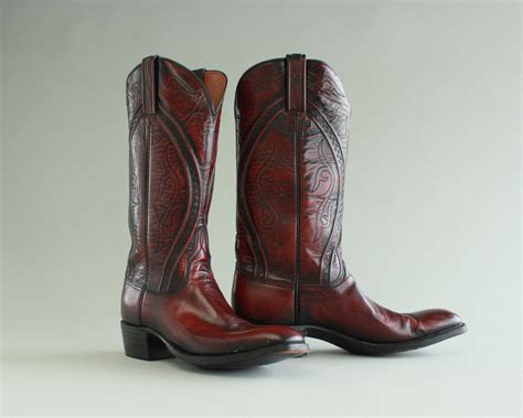 Lucchese Oxblood Cowboy Boots Men's Size 8.5 C – High Desert