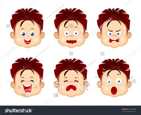 Kids Face Expressions Stock Vector 106638590 - Shutterstock