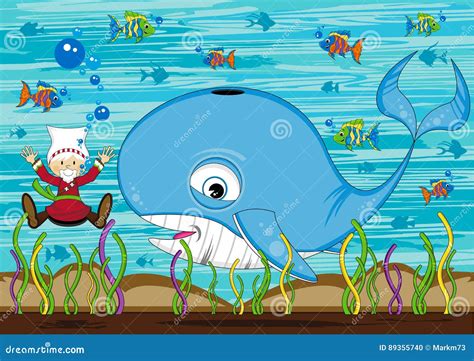 Jonah And The Whale Cartoon Vector | CartoonDealer.com #89356335