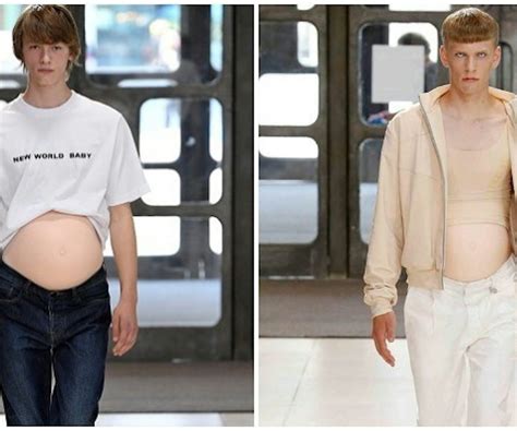 Male Models Were Sent Down The Runway With Fake Pregnant Bellies