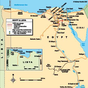 Egypt & Libya - country map | Country profile | Railway Gazette ...