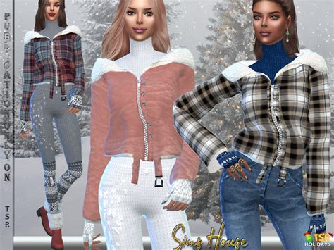 The Sims Resource - Holiday Wonderland - Womens Turndown Jacket