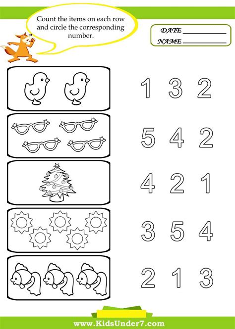 Kids Under 7: Preschool Counting Printables | Preschool worksheets, Preschool math worksheets ...