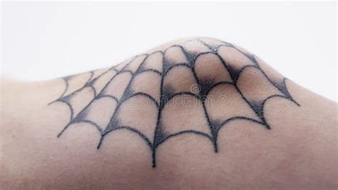 Pan Across a Healing Spider Web Tattoo Design on a Male Knee Stock Footage - Video of lifestyle ...