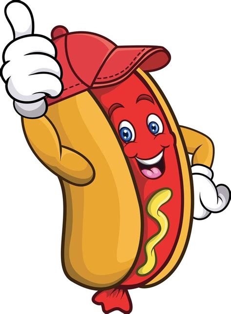 Cartoon funny hot dog giving thumb up 5332357 Vector Art at Vecteezy