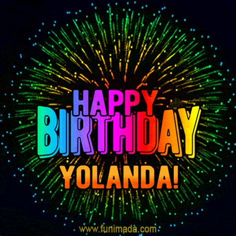 New Bursting with Colors Happy Birthday Yolanda GIF and Video with Music | Funimada.com