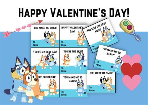 Bluey Valentine's Day Printable Cards - Etsy.de