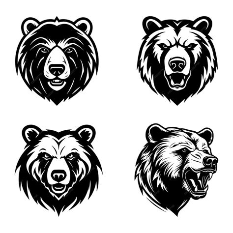 Premium Vector | Black vector logo of bear with white background