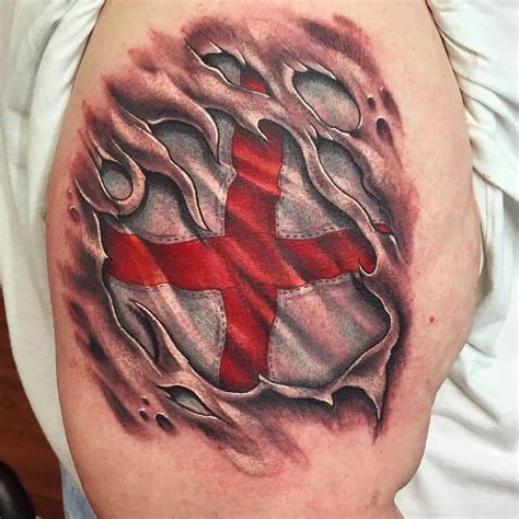 England Flagge unter der Haut - tattoovorlagen24.com