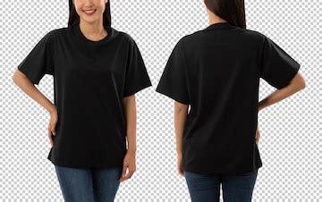 Premium PSD | Young woman in black oversize t shirt mockup cutout psd file