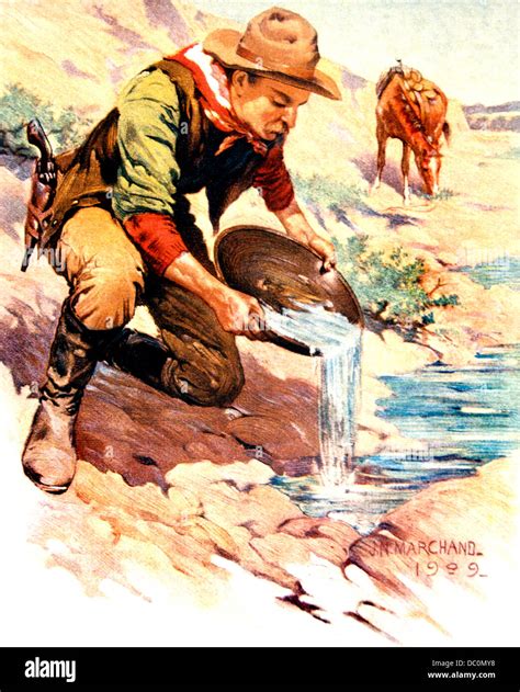 49er GOLD RUSH PROSPECTOR PANNING FOR GOLD CALIFORNIA GOLD RUSH OF 1849 1800s Stock Photo - Alamy