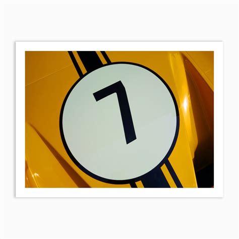 Number Seven On A Yellow Race Car Art Print by Theo's Picture Factory - Fy