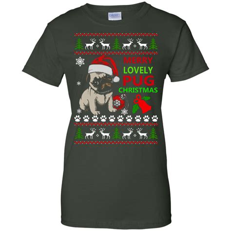 Merry Lovely Pug Christmas Sweater. Hoodie - TeeDragons