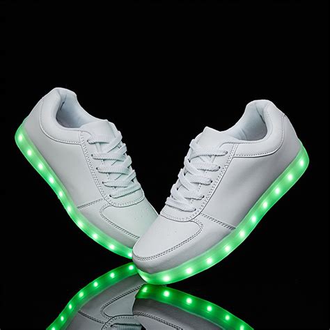 Sanyes USB Charging Light Up Shoes Sports LED Shoes Dancing, White ...