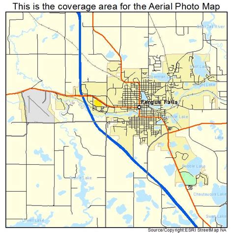 Aerial Photography Map of Fergus Falls, MN Minnesota