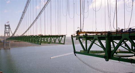 Tacoma Narrows Bridge Construction December 28 2006 Stock Photo - Download Image Now - iStock