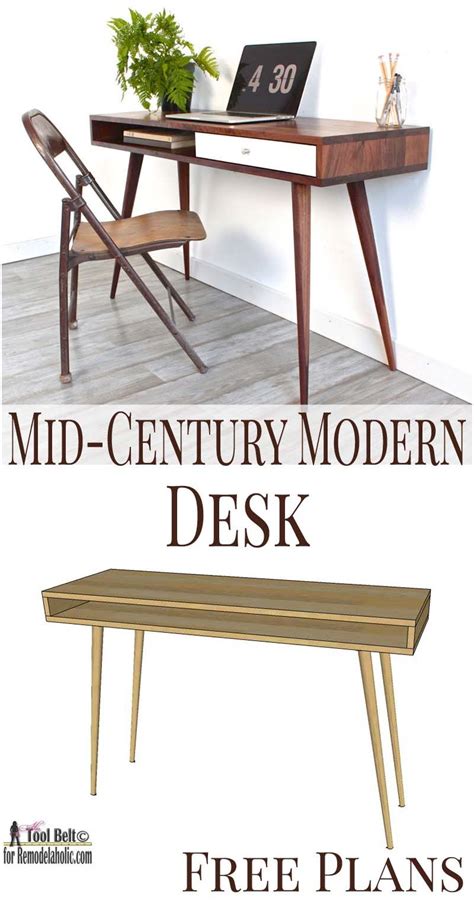 If you love the sleek modern look, you'll love this easy Mid-Century Modern Desk build plan on ...