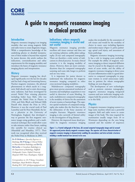 (PDF) A guide to magnetic resonance imaging in clinical practice